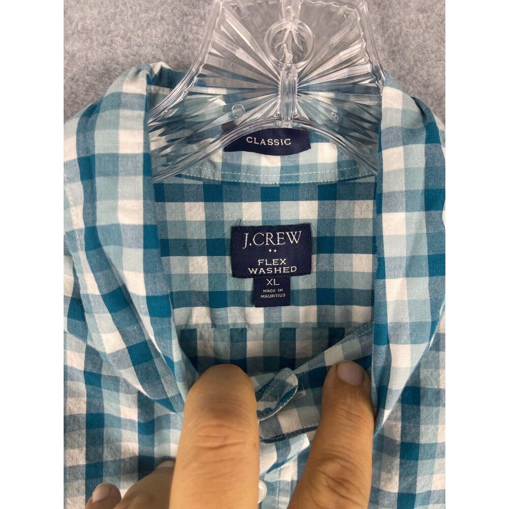 J Crew Shirt Mens XL‎ Blue Checks Plaid Long Sleeve Button Down Preppy Classic - Picture 4 of 9